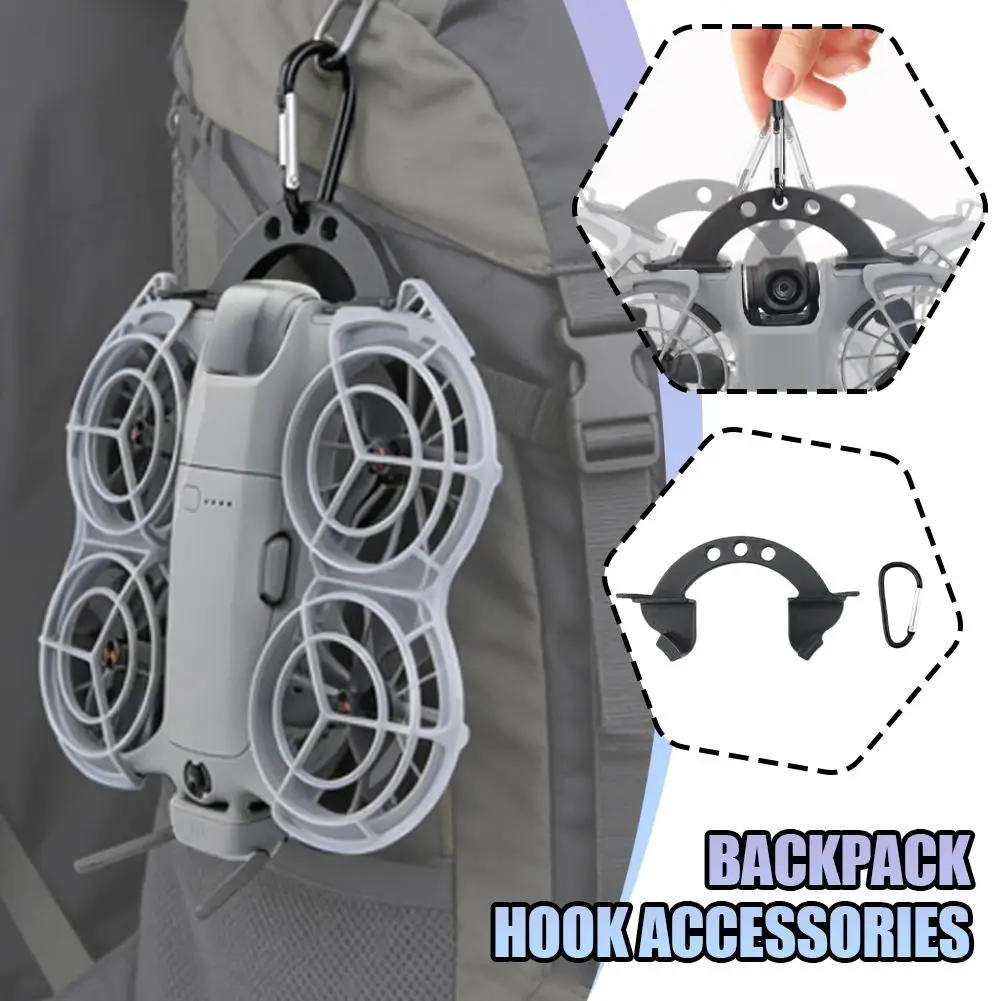 Support Fixe pour DJI NEO 2 - Crochet Sac à Dos Noir