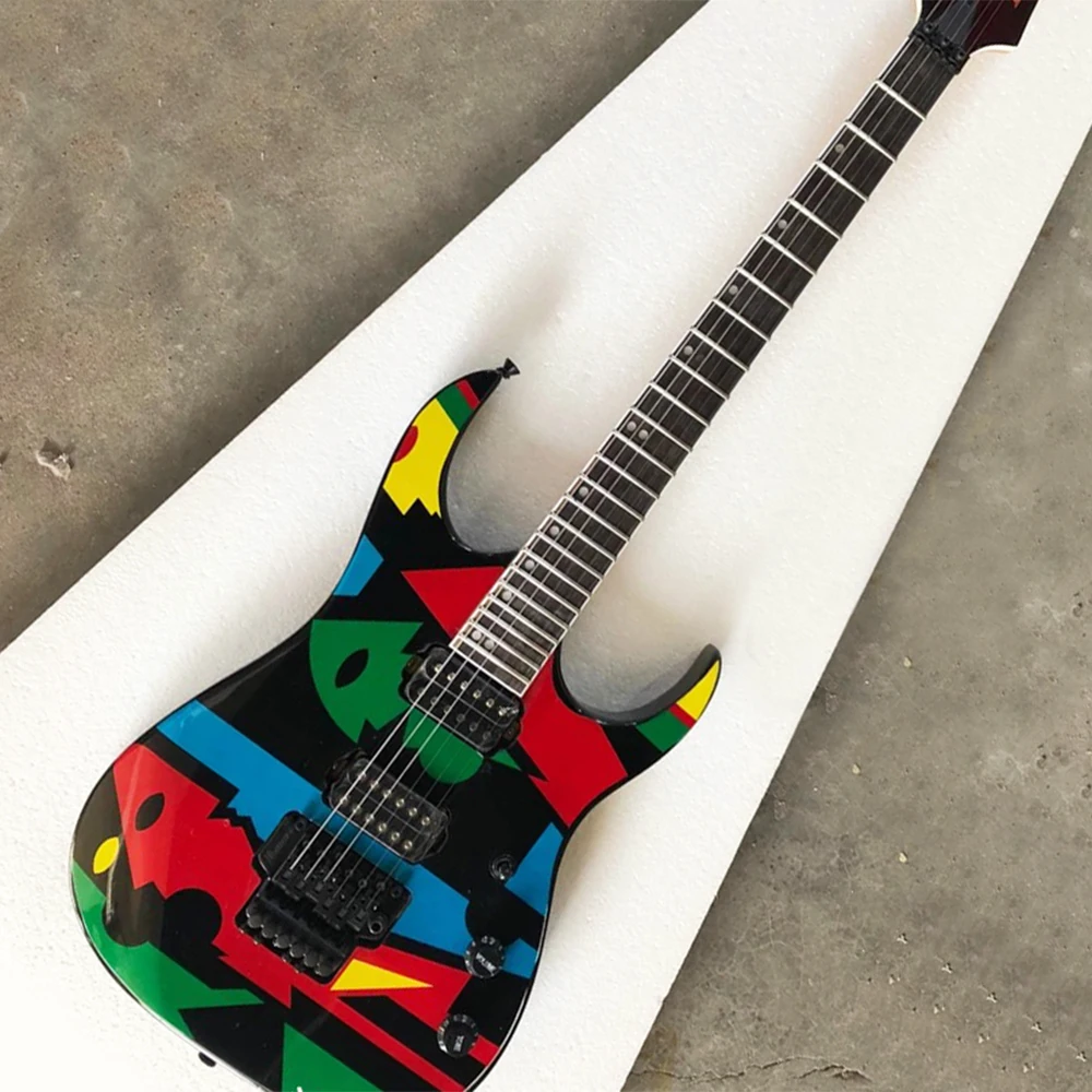 트레몰로 브릿지가 있는 다채로운 일렉트릭 기타, 6 현, 24 프렛, 로즈우드 프렛보드, 맞춤형