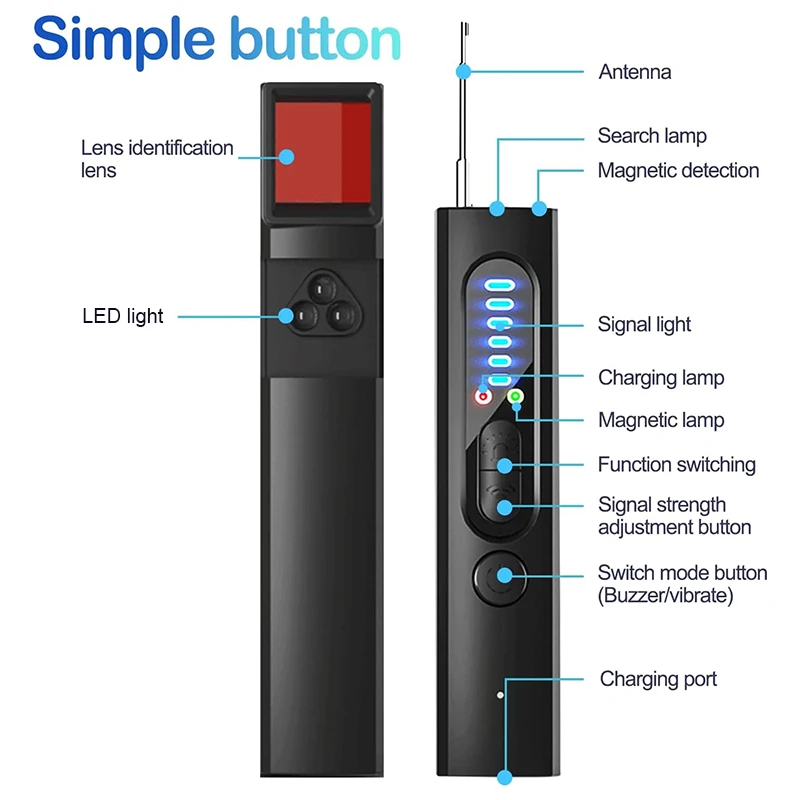 Anti-Spy Wireless RF Signal Detector Bug GSM GPS WiFi Tracker Camera Bug Professional Signal Detector Anti-Spy Infrared Scanner