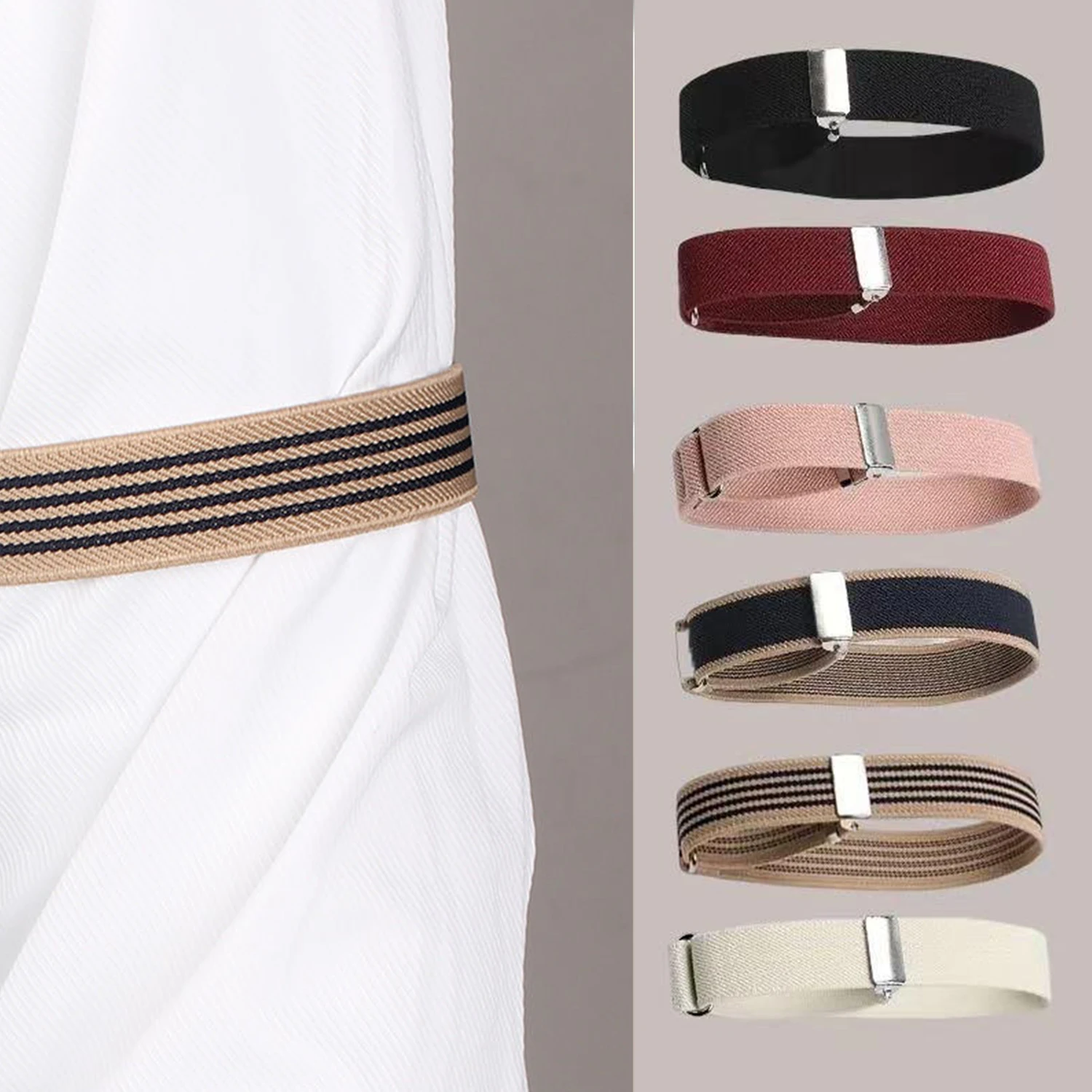 Adjustable Arm Cuffs Bands 2cm Wide Elastic Armband Shirt Sleeve Holder for Party Wedding Clothing Accessories