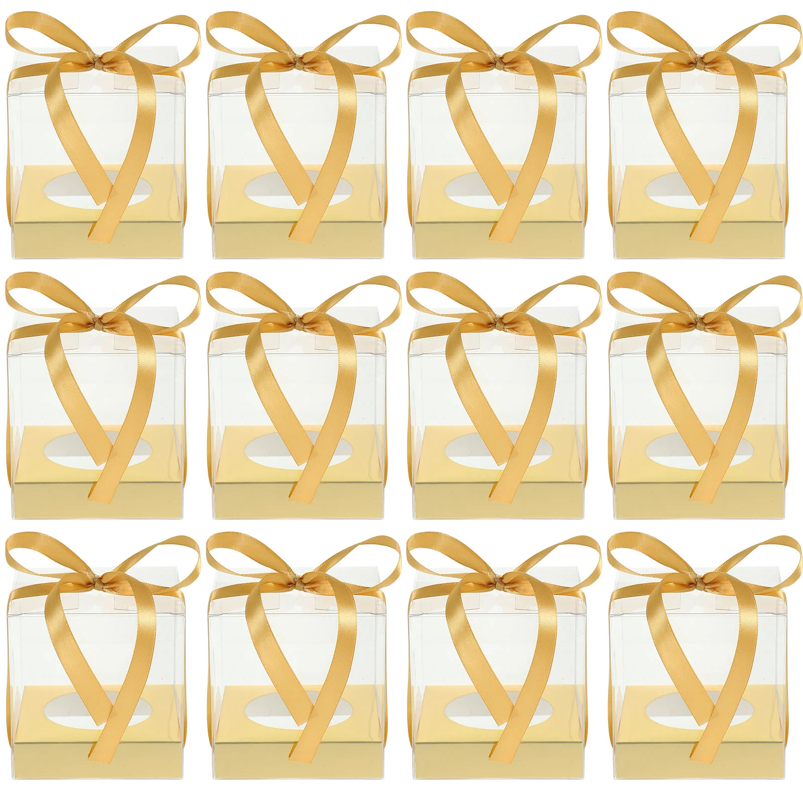 

Clear Mousse Cake Boxes Mousse Packing Case With Ribbon Decoration PET Mousse Cake Box Paper Cup Dessert Box Ribbon