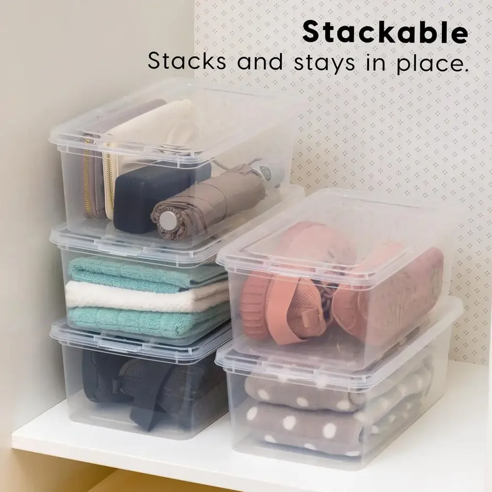 Clear Stackable Storage Bins Set of 20