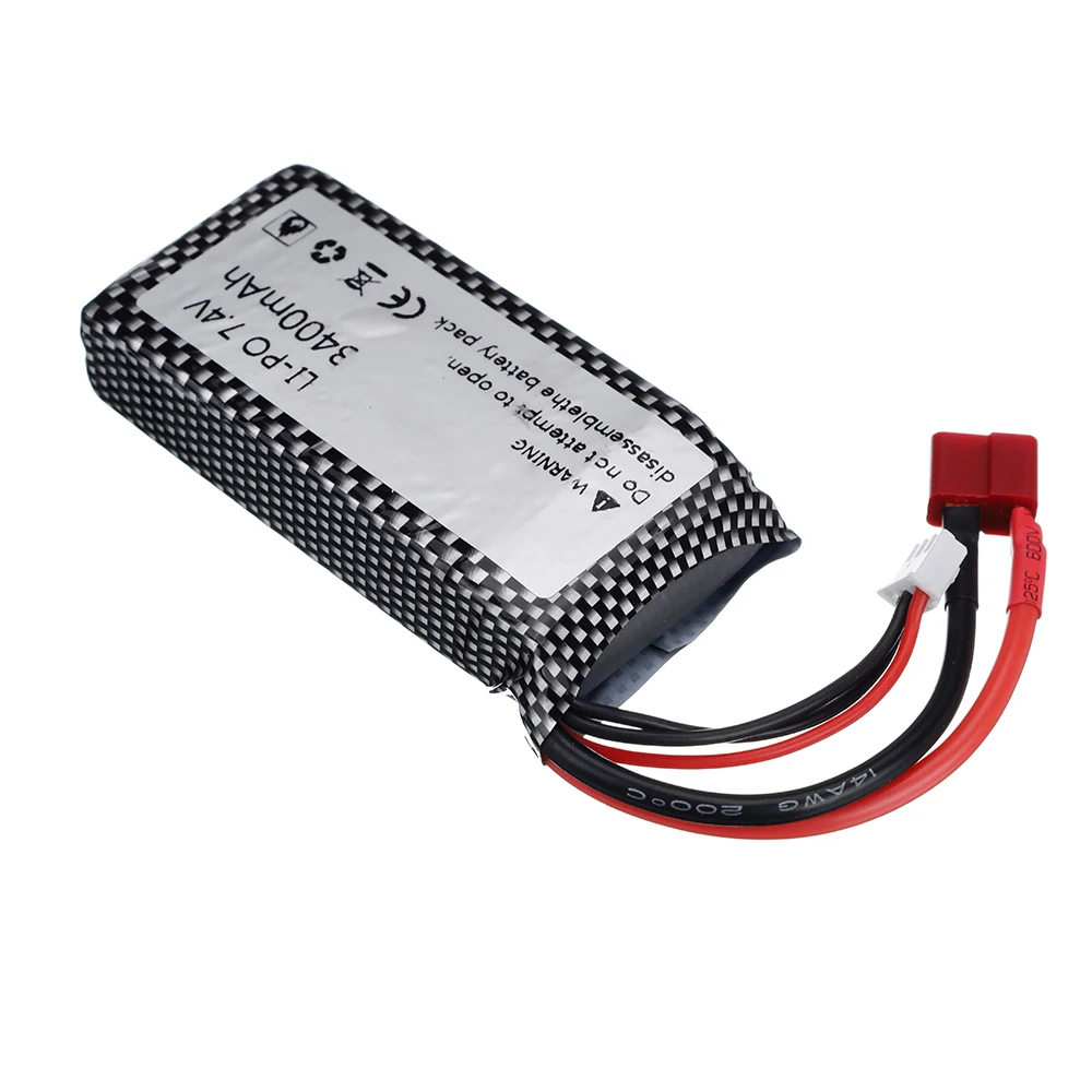 Batterie LiPo 7.4V 3400mAh pour Voiture RC - Lot de 1 à 5