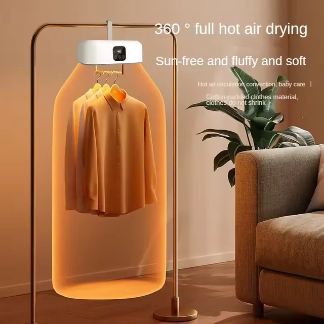 Foldable Mini Electric Clothes Dryer with Remote Control Intelligent Timer Fast Drying Cabinet and Portable Travel Drying Bag 2