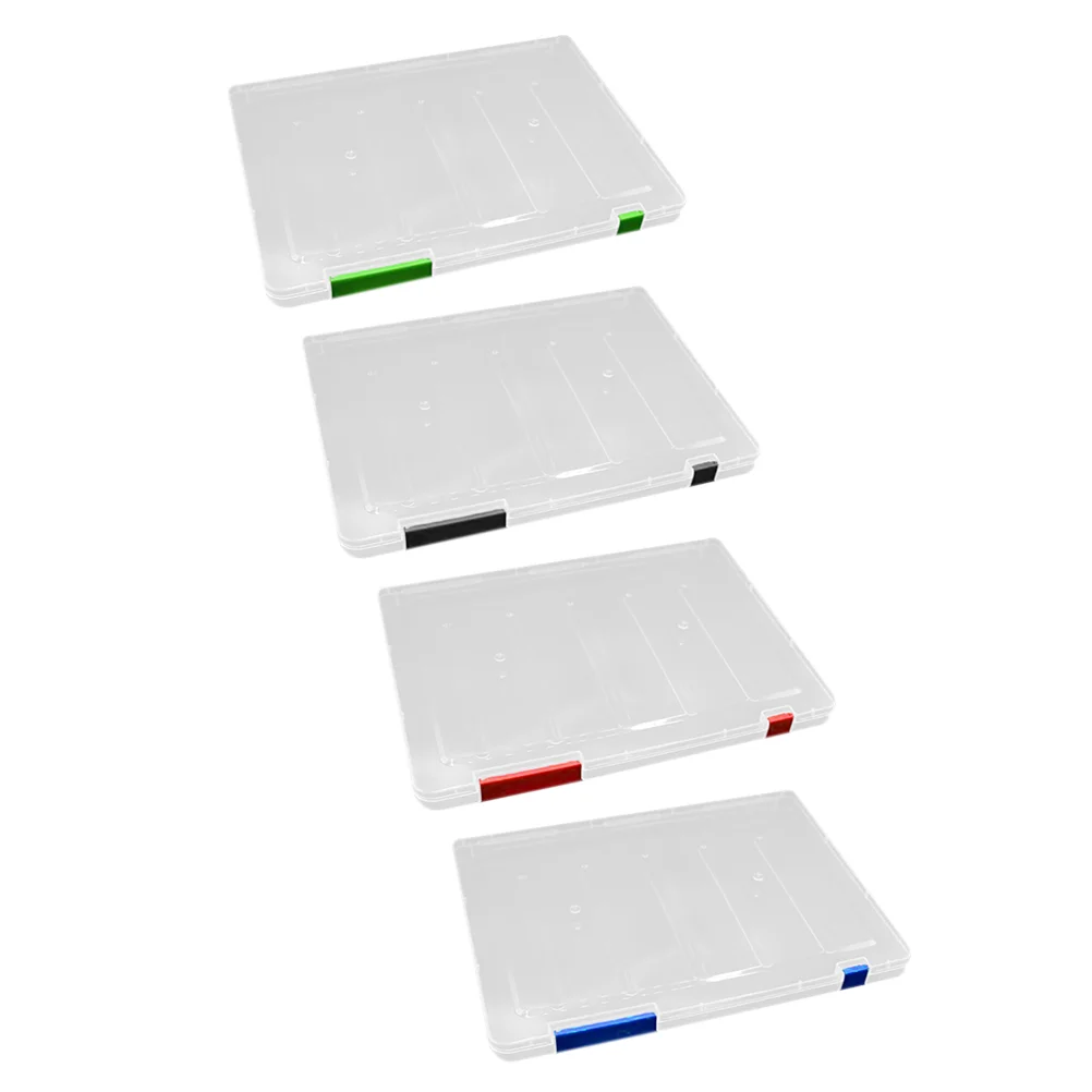 

4pcs Portable File Box Storage Cases Document Organizers File Box Keepers Paper Filing Boxes