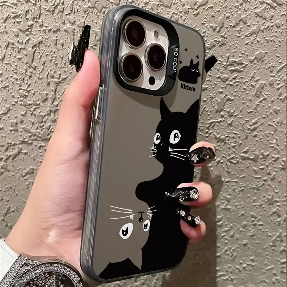 Stylish Hard Matte Cat Phone Case - Durable Protective Cover
