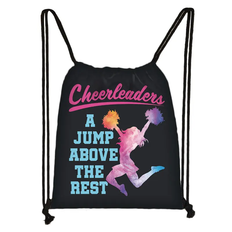Cheerleading Girls Backpack for Teenager Girls Shoulder Bags for Travel Birthday Party Bag Cheerleader Women Drawstring Bags 4