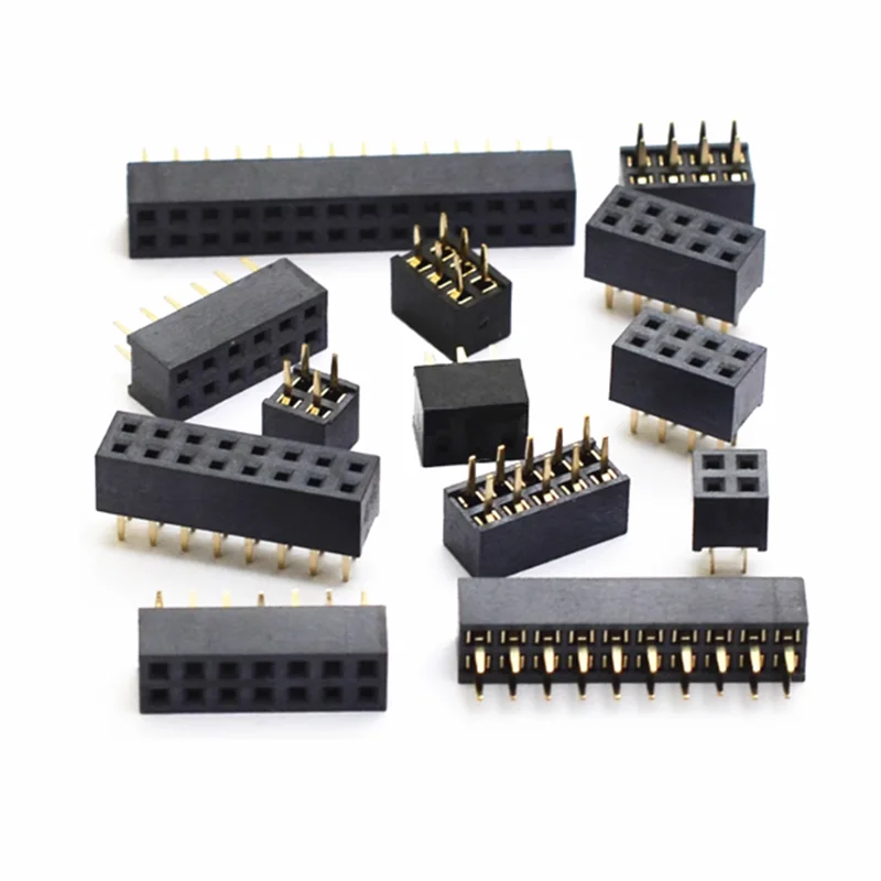 10pcs2.0mmDoubleRowStraightFemale2-40PPinHeaderSocketConnector2x2/3/4/5/6/7/8/9/10/12/14/15/20/25Pin