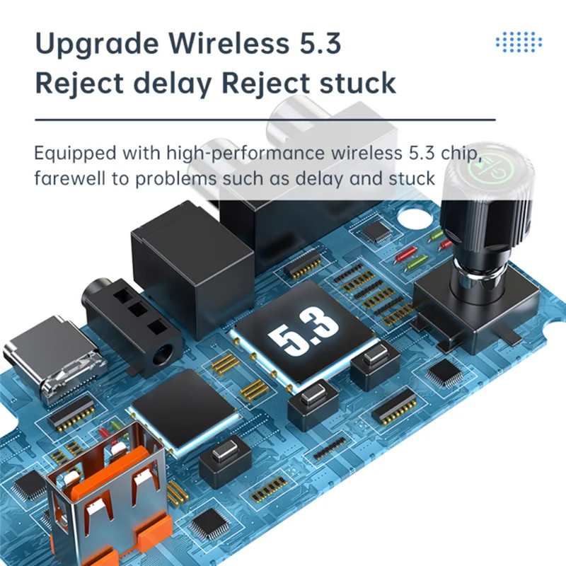 세련된 Bluetooth 5.3 오디오 송신기 수신기 3.5 RCA 섬유 광 동축 U 디스크 스테레오 음악 무선 어댑터 동글