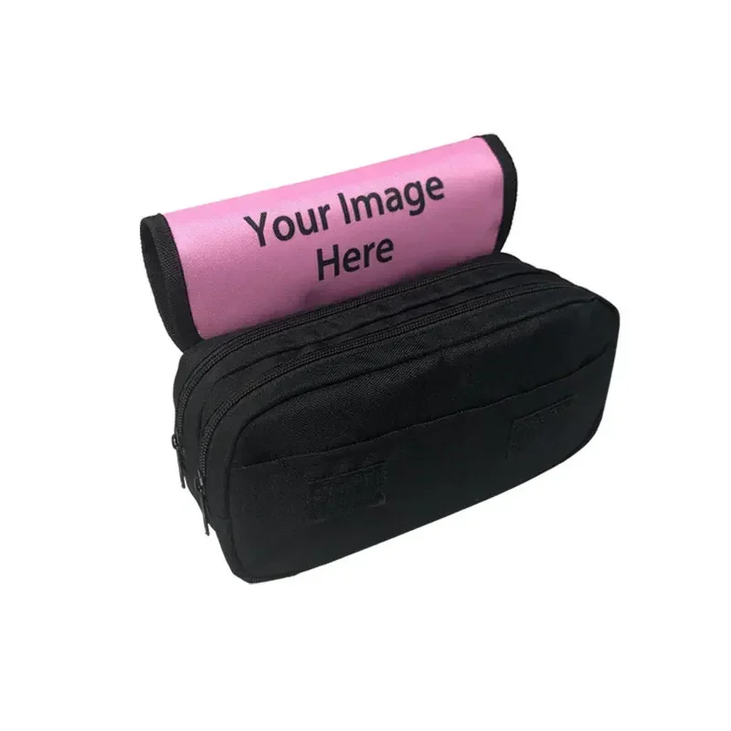 Customize Your Name Image Logo Cosmetic Case Pencil Bag Teenagers School Supplies Kids Clutch Pencil Box Boy Girl Stationery Bag 4