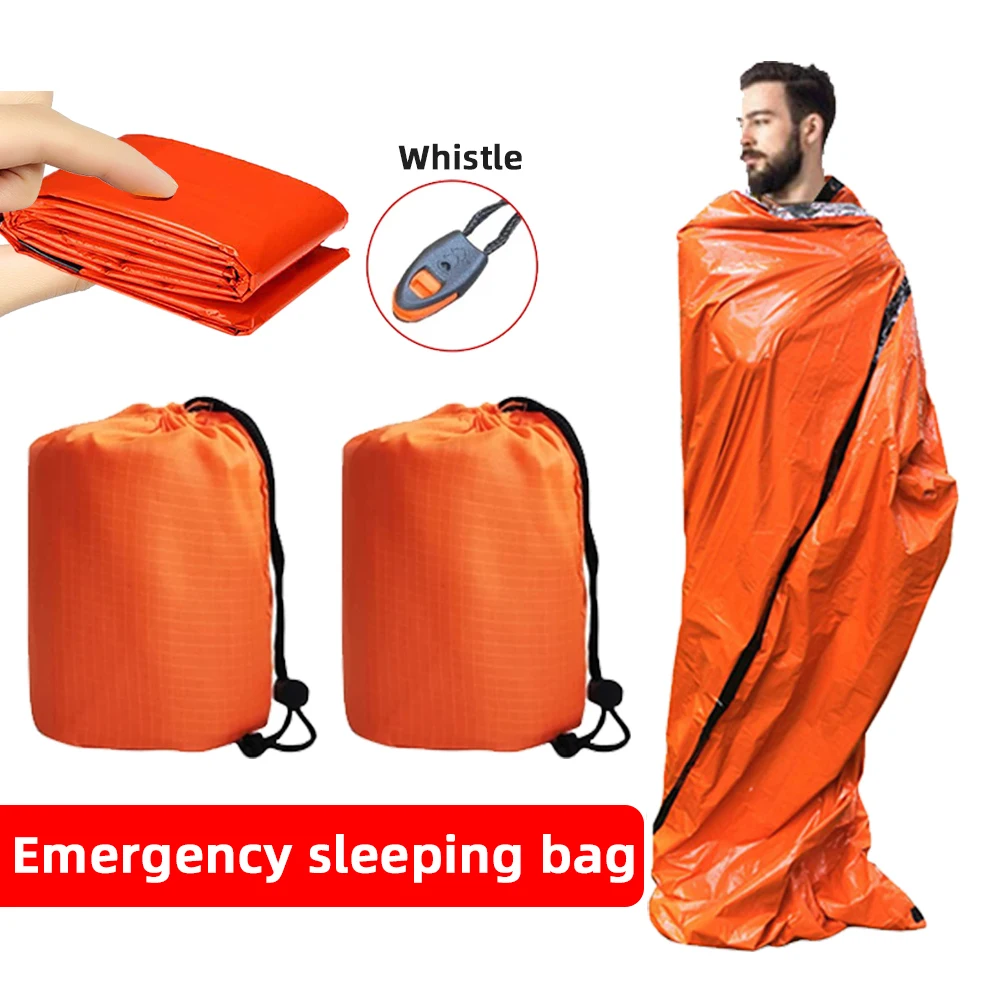 Portable Waterproof Emergency Survival Sleeping Bag Outdoor Camping Gear Thermal Sack First Aid Rescue Mylar Insulate Blanket