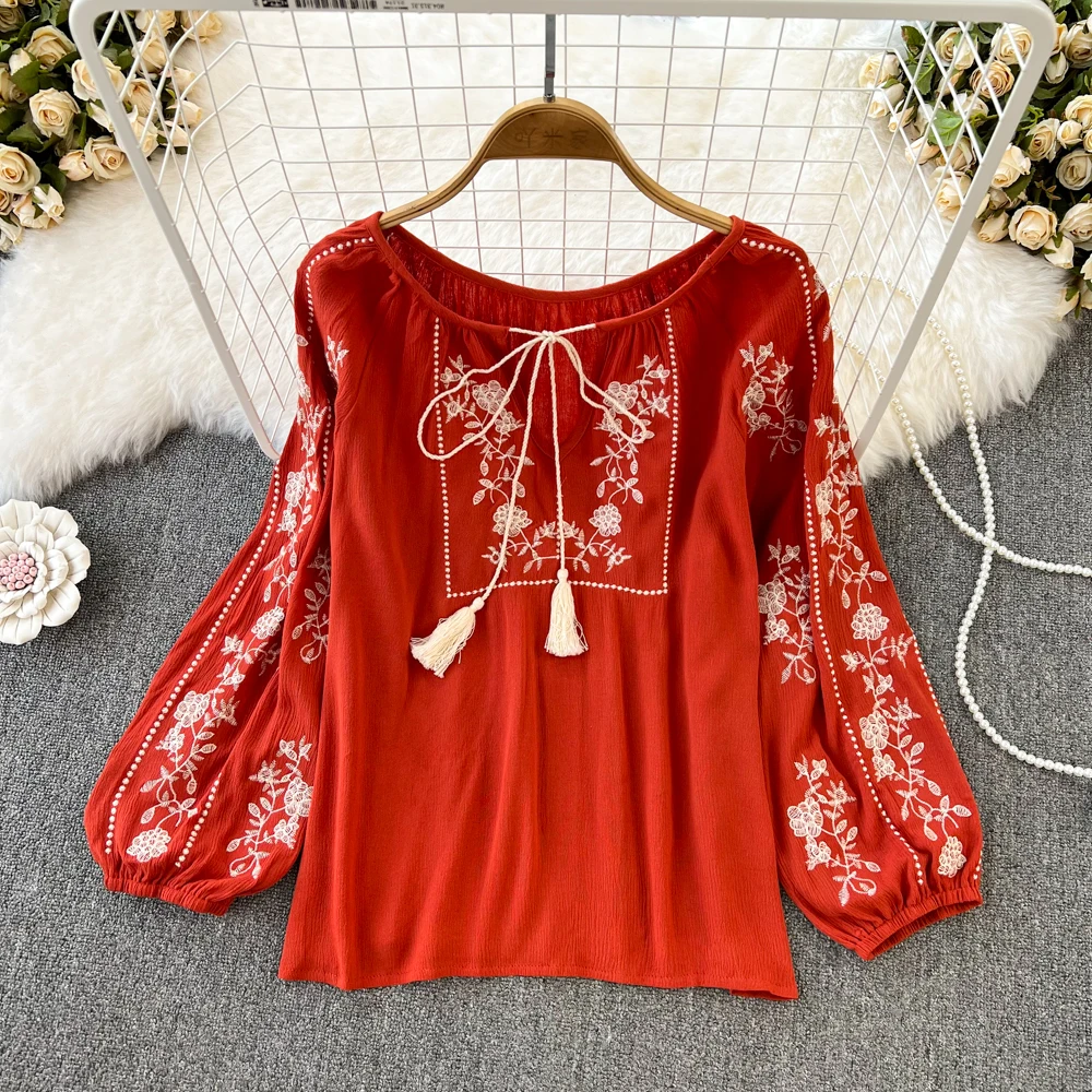 トップス Eaphi EMBROIDERY LACE BLOUSE HALF SLEEVE EMBROIDERY LACE BLOUSE【STORE限定】