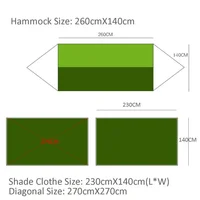 Lightweight Portable Camping Hammock and Tent Awning Rain Fly Tarp Waterproof Mosquito Net Hammock Canopy 210T Nylon Hammocks 6