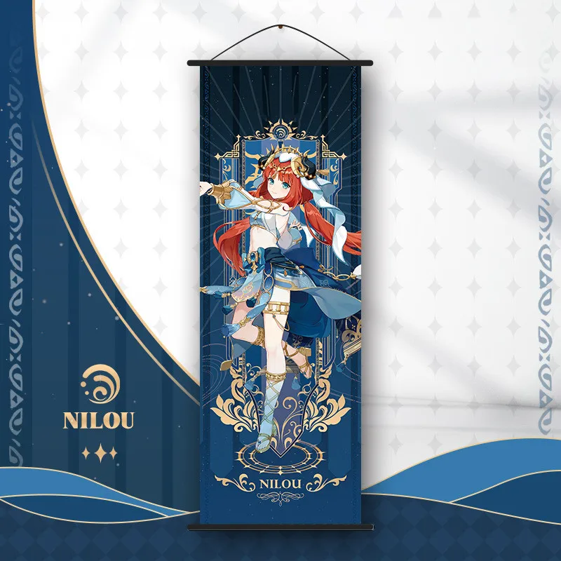 Genshin Impact Scroll Canvas Painting - Anime Wall Art Home Decor