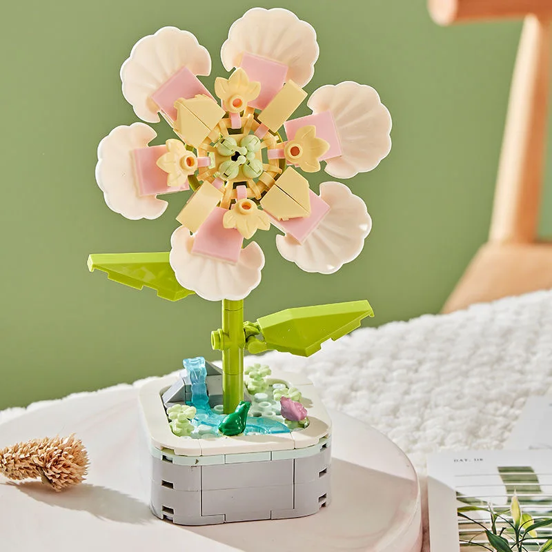 Perpetual Bouquet Tulip Flower Lilac Building Block 3D Model Home