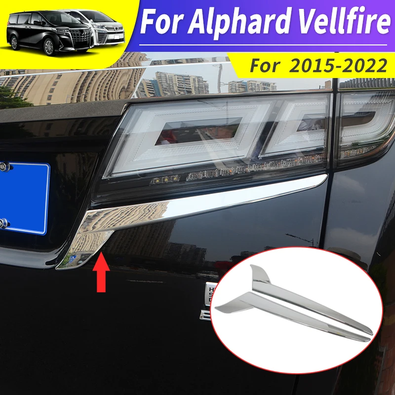 

For 2015-2021 Toyota Alphard Vellfire 30 Rear Lamp Trim Strip Modified ABS Chrome Styling Decoration Accessories
