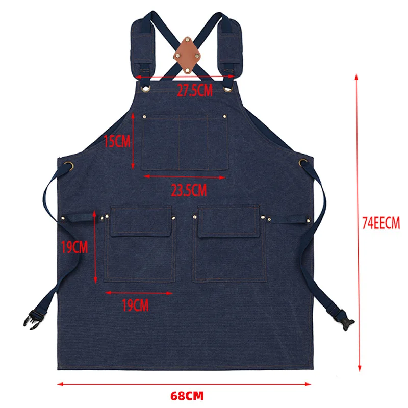 Cotton Canvas Summer Waterproof Apron Restaurant Store Kitchen Home Gardening Commercial Apron Apron