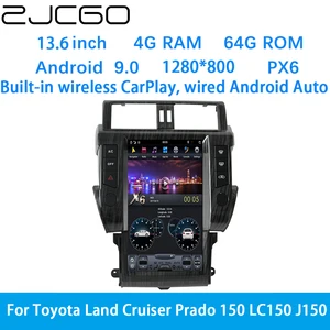 Автомобильный мультимедийный плеер ZJCGO, стерео, GPS, радио, навигация, Android, экранная система для Toyota Land Cruiser Prado 150 J150 LC150