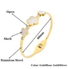 Classic Luxury Stainless Steel Five-Leaf Flower Open Bracelet Simple For Woman Girl New Fashion Party Anniversary Jewelry Clover 4