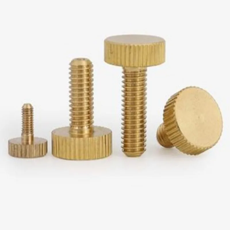 

2-5pcs M3 M4 M5 M6 DIN653 GB835 Brass Thumb Screw Knurling Flat Head Thumb Screw Hand Tighten Computer Screws