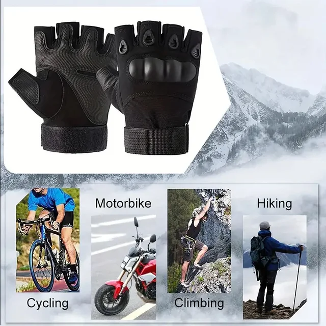 1Pair Tactical Fingerless Gloves for Men - Ideal for Outdoor Sports, Shooting, Hunting, Airsoft, and Cycling 6