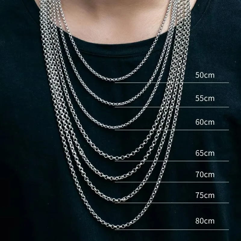 Ultra Light TA1 Pure Titanium Link Chain Necklace Men And Women Hip Hop Chain Non-Allergic Non-Tarnish Colorfast Chain Necklace - Foto 2