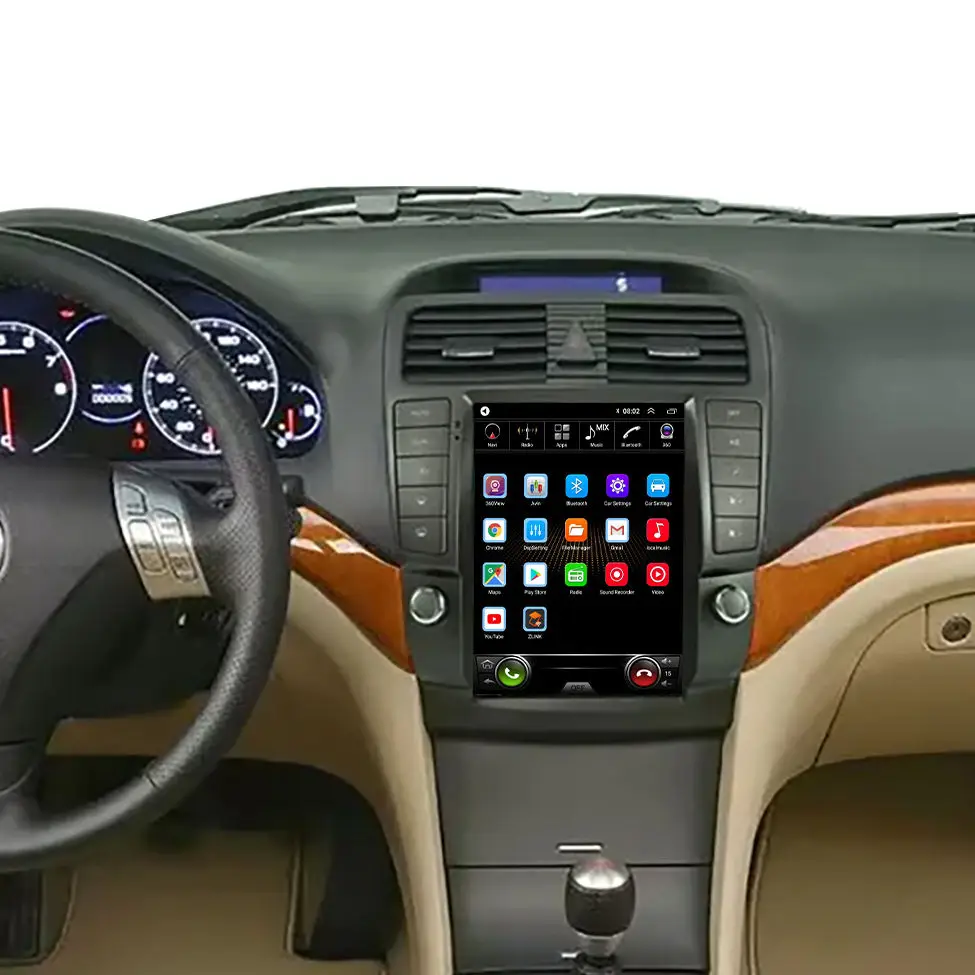 9.7 인치 안드로이드 8 코어 자동차 라디오 스테레오 GPS 네비게이션 WIFI 증폭기 Acura TSX 2003-2008 Apple 용 멀티미디어 내장 GPS