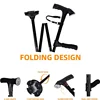 Folding Elderly Walking Stick With Buffered T Handle And Pivoting Quad Base Walking Stick Cane With LED Light And Alarm 4