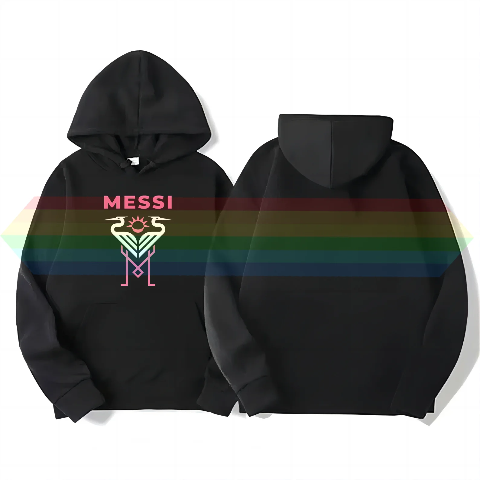 Felpa Con Cappuccio Quick Dry Da Uomo Goat Sports Miami-Inter Miami Crane Pattern Comoda Felpa Con Cappuccio Casual In Poliestere Da Donna