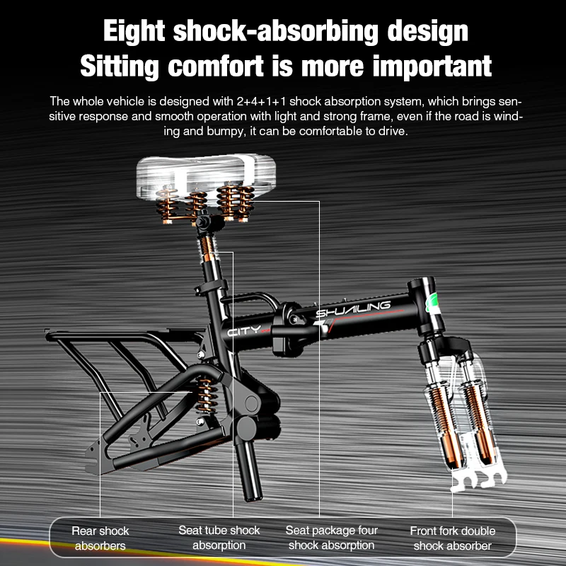SHUAILING Folding Electric Bicycle 48V 400W City E-Bike 15Ah 20Ah 25Ah Adults Special Portable Bike With Lithium Battery