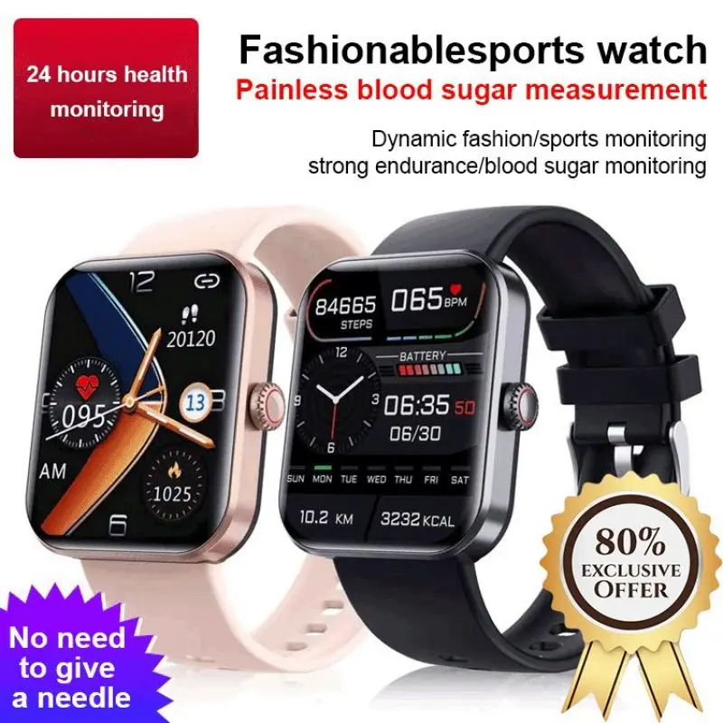

New Original Smart Watch F57L Blood Glucose Detection Watch 1.91 inch Body Temperature Blood Oxygen 24h Heart Rate Fitness Track