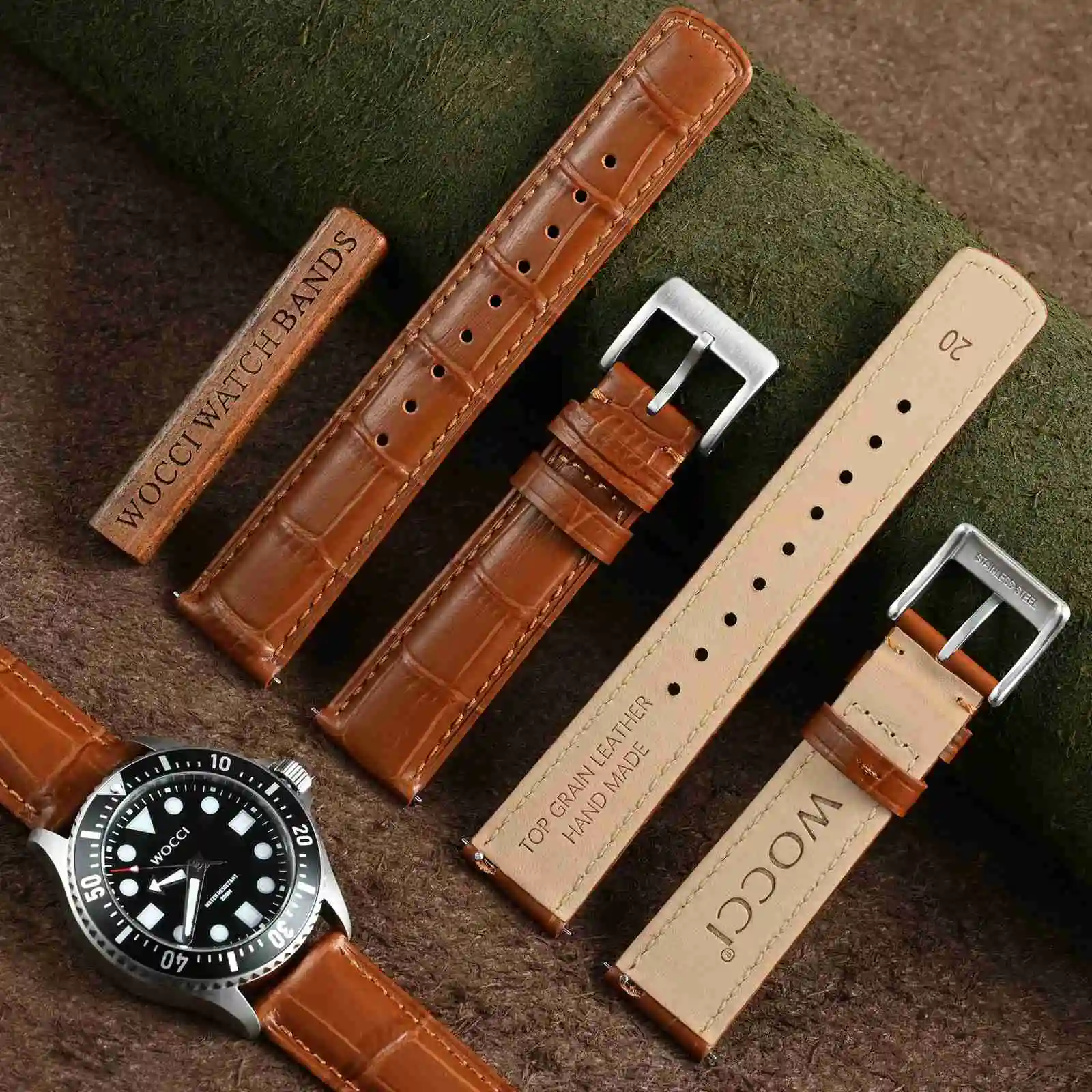 Cinturini per orologi in pelle scamosciata a sgancio rapido di qualà premium Cinturini per orologi in pelle classica vintage 18mm 19mm 20mm 22mm  1511