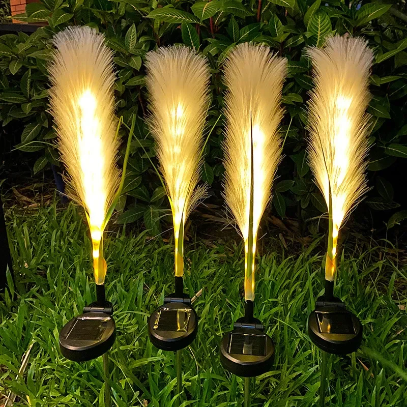 

Simulated Reed LED Solar Lights Fiber Optic Waterproof Garden Lamp Outdoor Landscape Lamps for Patio Yard Lawn Decoration Light
