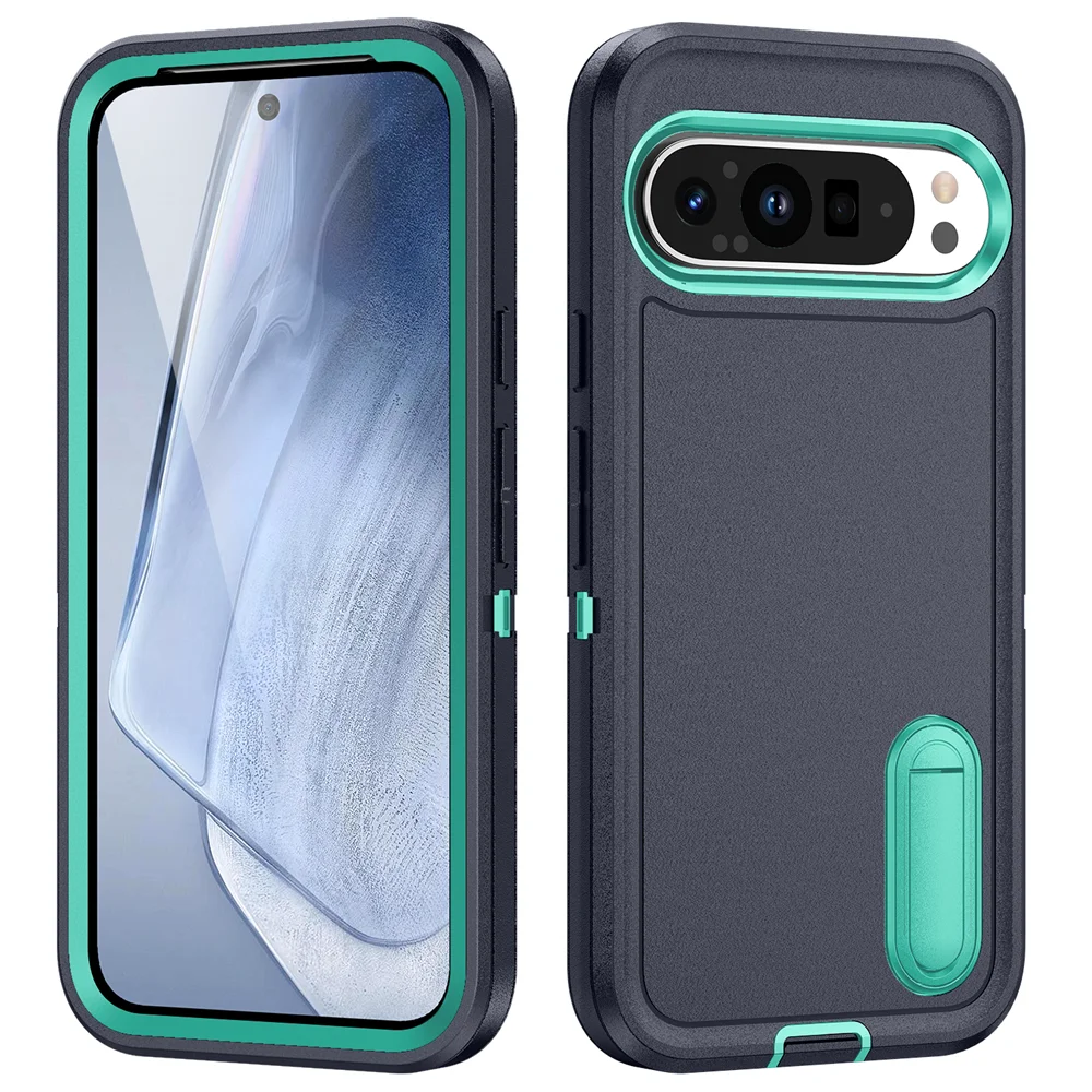 Enhanced Dual Layer Armor Case with Kickstand - Luxury Contrast Color Design