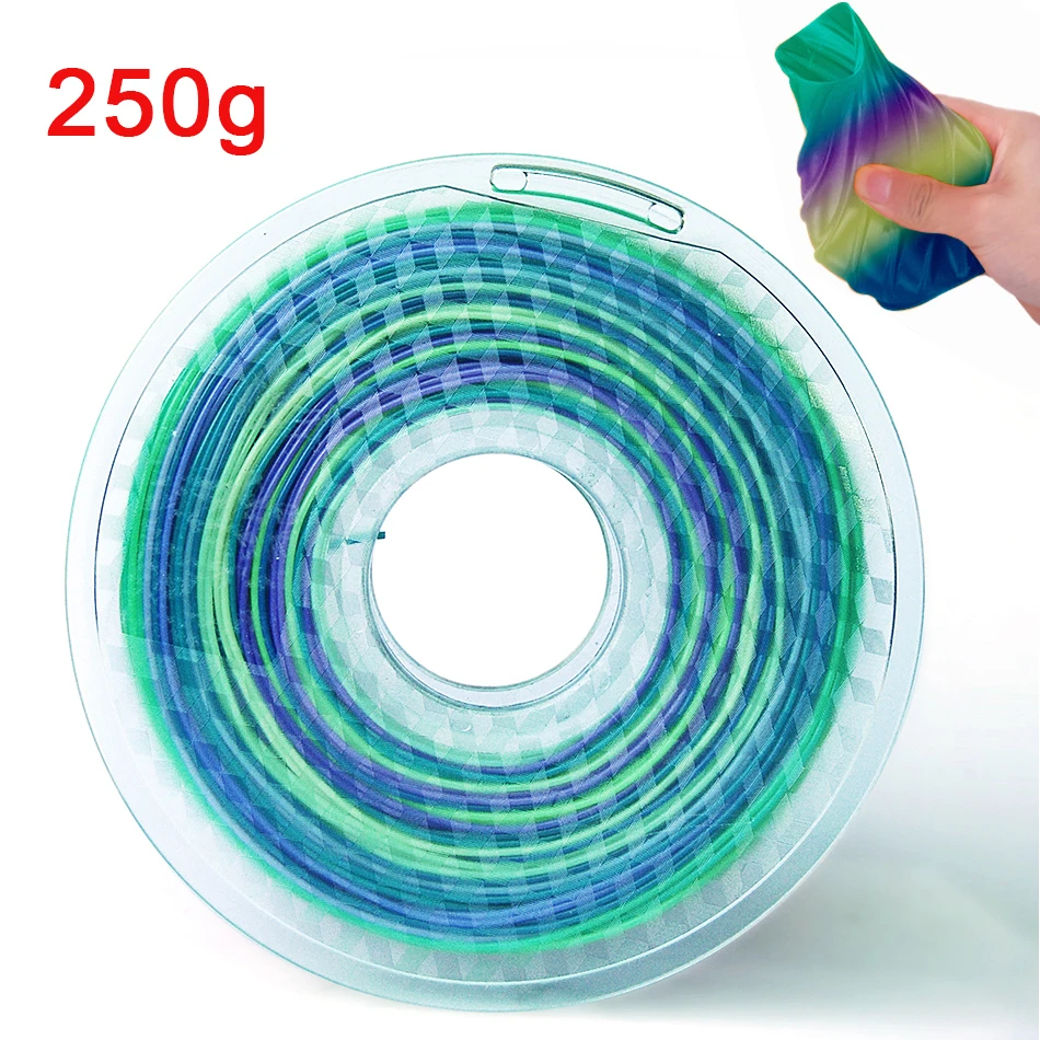 Flexible 3D Printing TPU Filament – 1.75mm, 250G, Multiple Colors