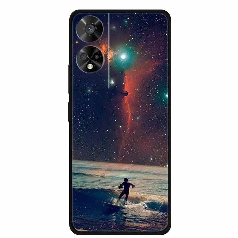 Lovely TPU Soft Silicone Painted Cat Phone Back Cover - 6.78  Coque