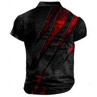 Polo Vintage pour hommes, imprimé anti-rayures, T-Shirt décontracté à manches courtes, boutons à revers, chemise de Sport de Golf, vêtements surdimensionnés à la mode pour hommes 3