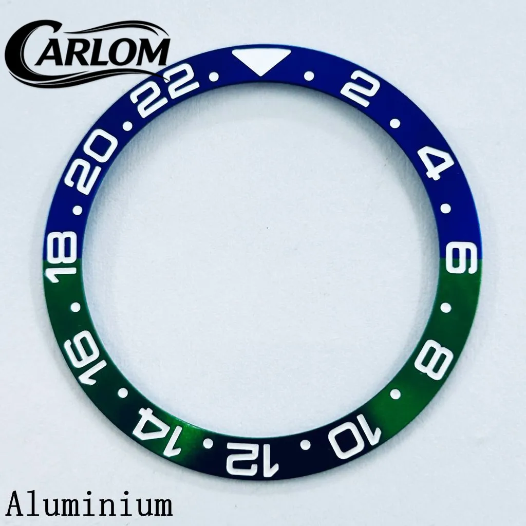 Multicolor GMT Aluminum/Ceramic Sloping Bezel Insert for 40mm Watch Case - Premium Watch Accessory