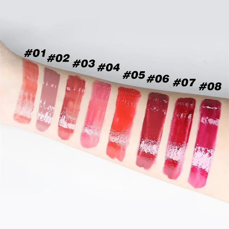 8 Colors Silky Glossy Lipstick Long Lasting Waterproof Lip Gloss Sexy Red Lip Tint Non-Stick Cup Moisturizing Mirror Lip Balm_voghion.com