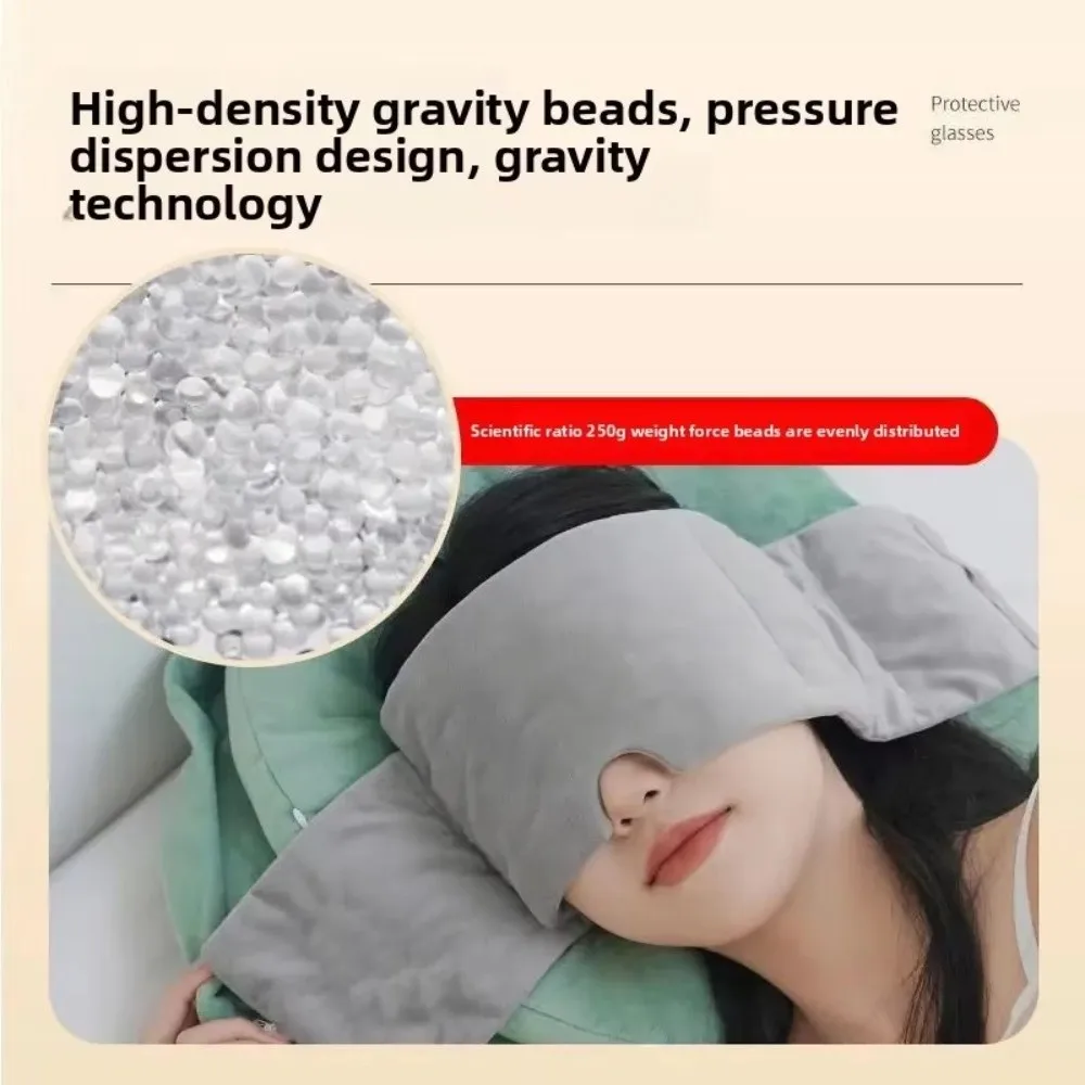 Soft Weighted Eye Mask Cotton Blend Light Blocking Gravity Weighted Head Wrap Gentle Pressure Washable
