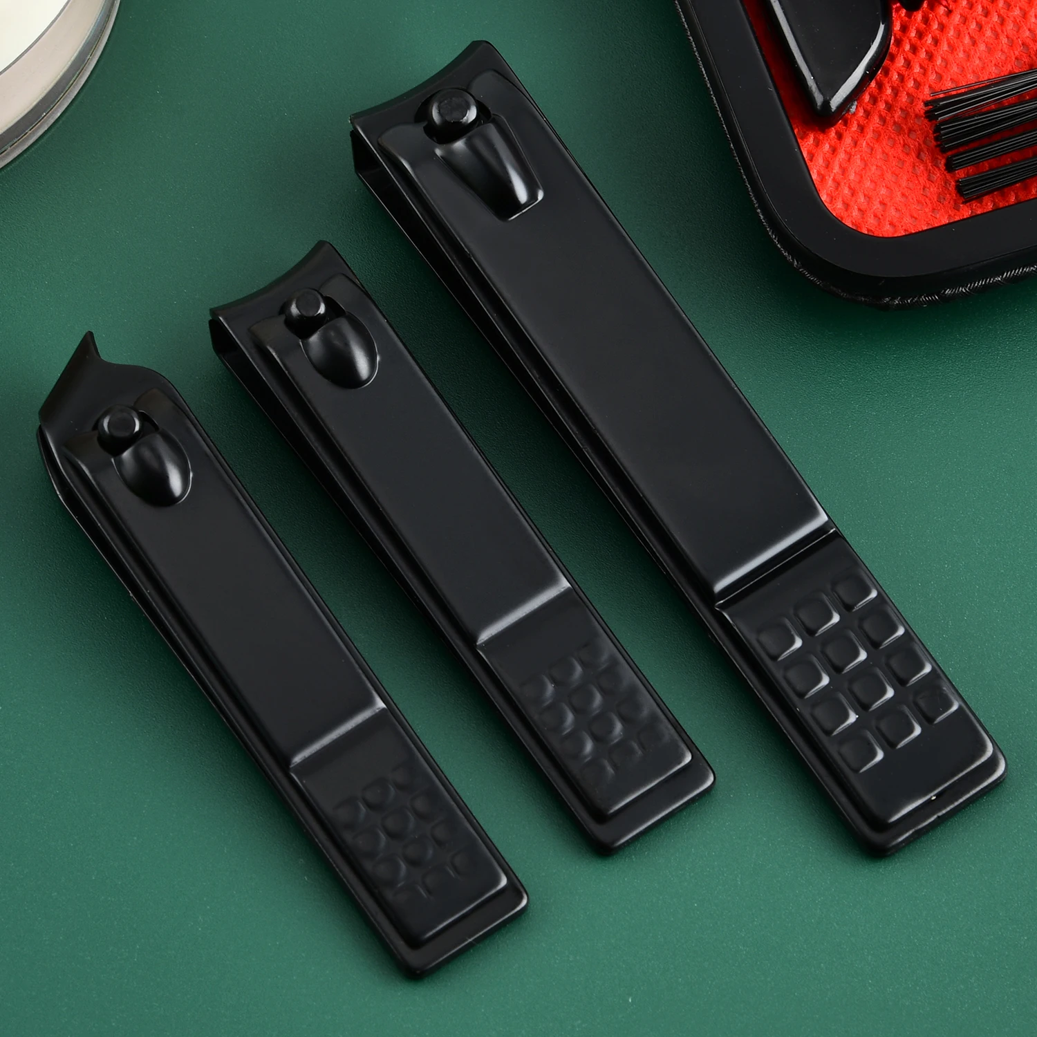 7/12/24pcs Black Nail Clippers Kit Ultra Sharp Sturdy Fingernail Cutters Professional Nail Clippers Pedicure Care Tools
