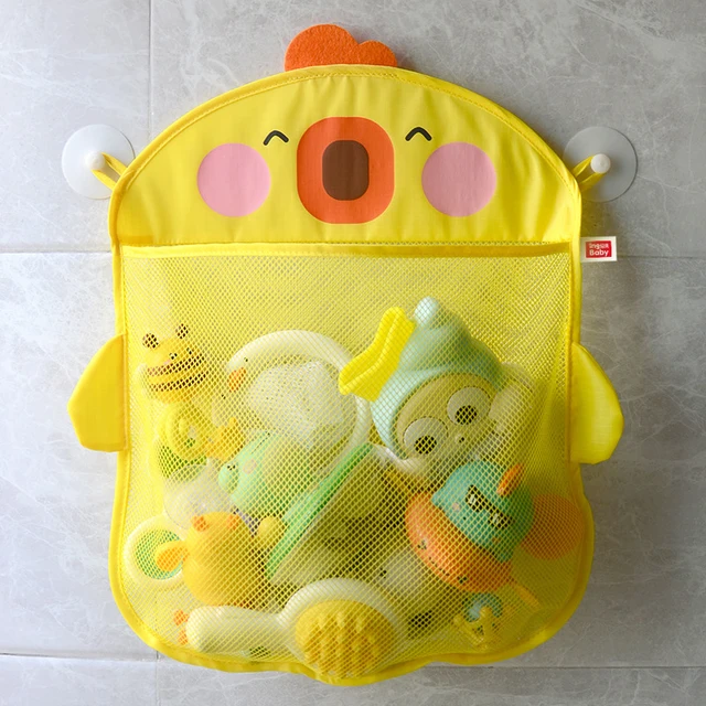 Baby Bath Toys Cute Duck Mesh Net Toy Storage Bag Strong With Suction Cups Bath Game Bag Bathroom Organizer Water Toys For Kids 1