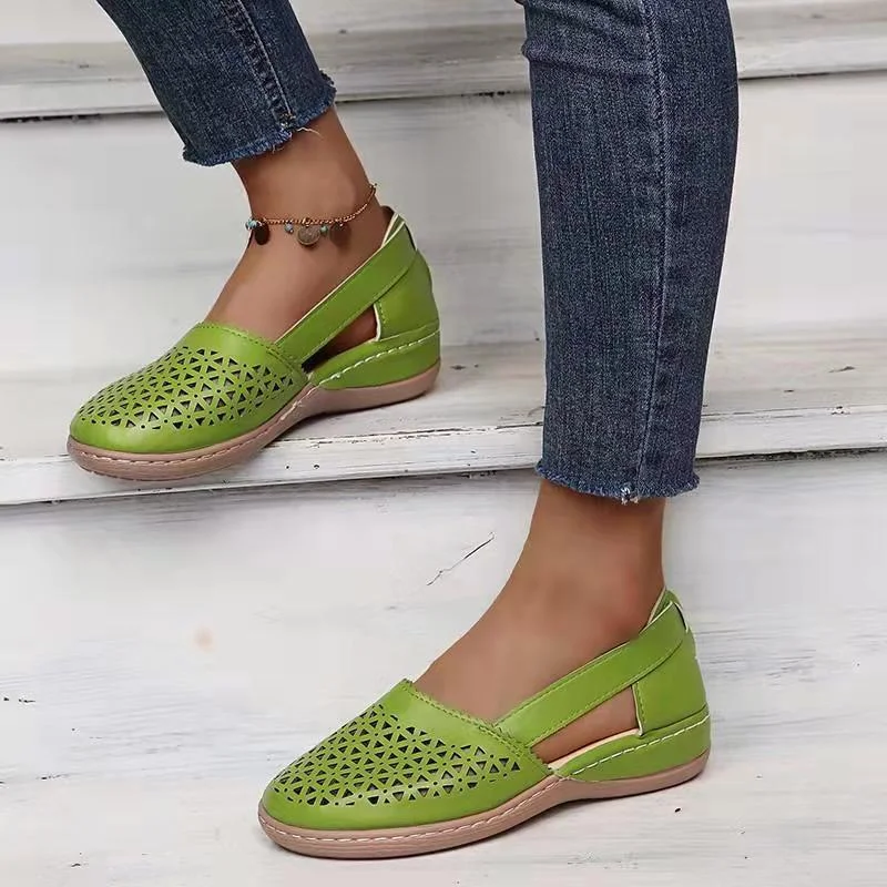 Women Sandals Wedges Orthopedic Hollow Out Slip on Vintage