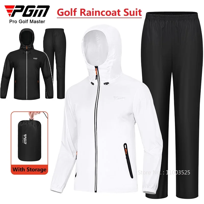 PGM Raincoat and Rainpants Suit Unisex Full Body Rainstorm Prevention Jacket Women Men Hooded Split Raincoat Golf Long Pants