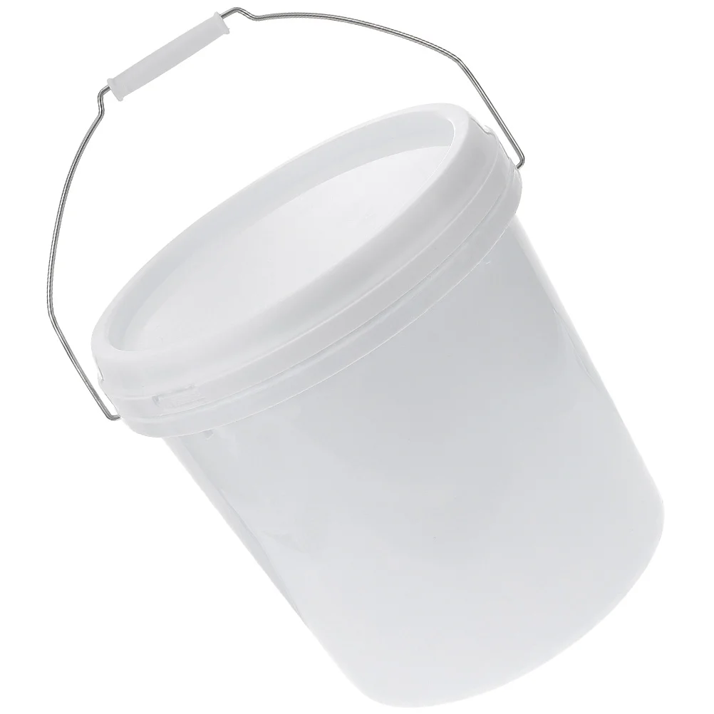 

2/1pcs White Plastic Water Small Plastic Bucket With Lid Home Small Plastic Bucket With Lid Portable#j