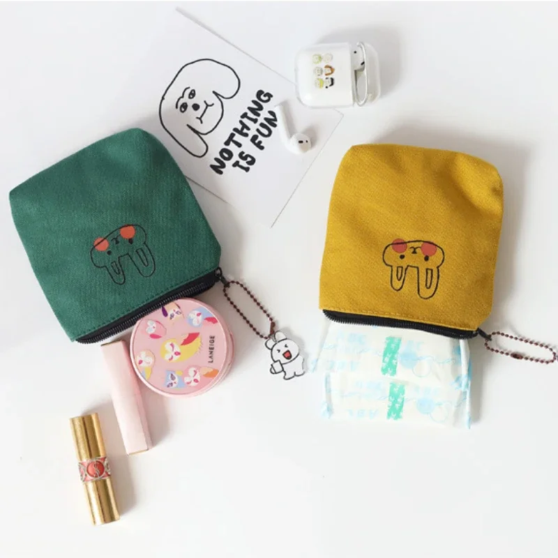 Cute Rabbit Coin Bag Purse Small Money Wallet Pouch Korean Rabbit Pendant Random Napkin Sanitary Pad Towel Organizer Storage Bag