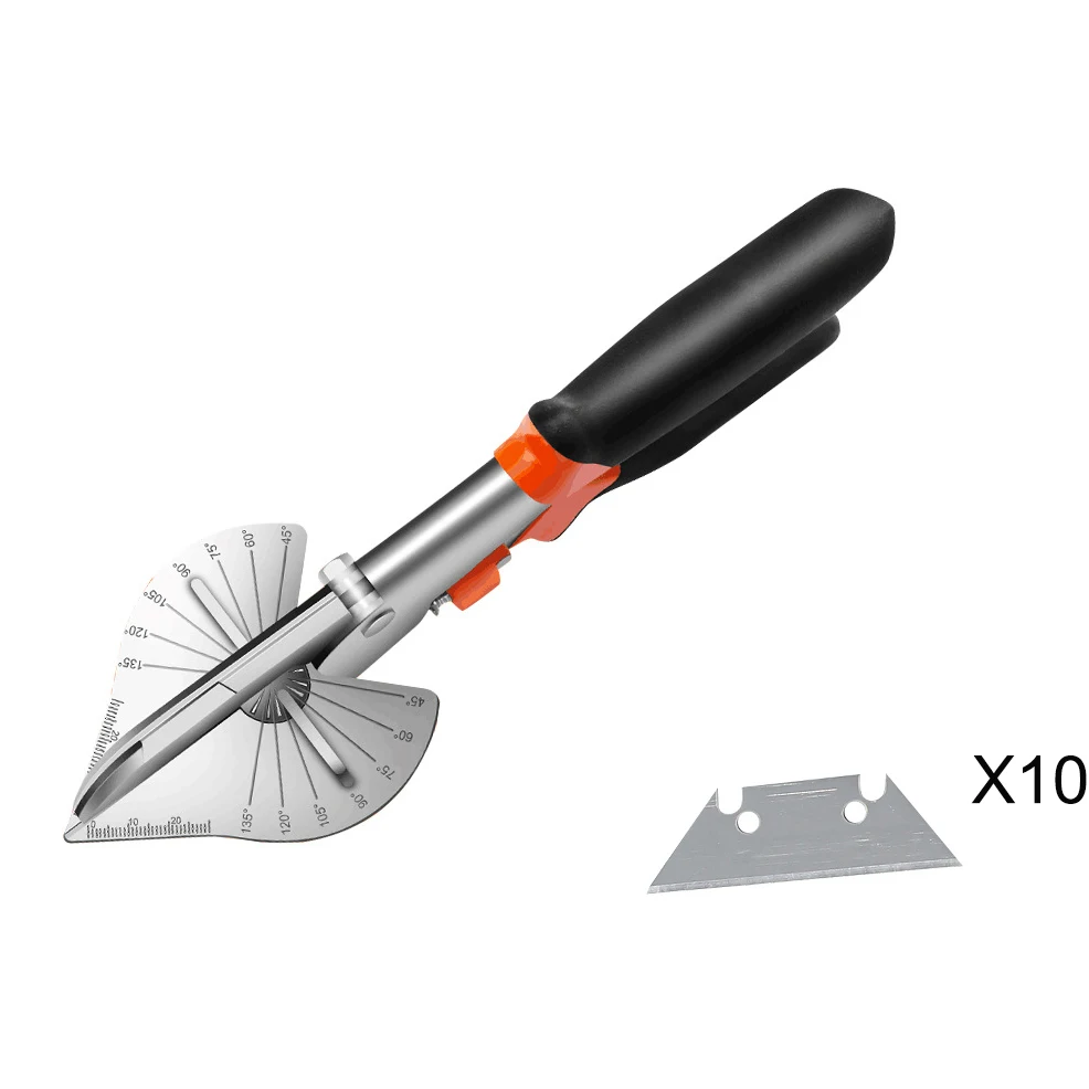 

B50 45-135 Degree Multi Angle Miter Shear With 10 Replacement Blades Hand Tools For PVC PE Soft Wood Plastic Duct Cutter