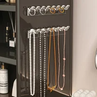 Organisateur de colliers auto-adhésif 3/6 pièces, organisateur de bijoux multifonctionnel peu encombrant, support de collier mural 3