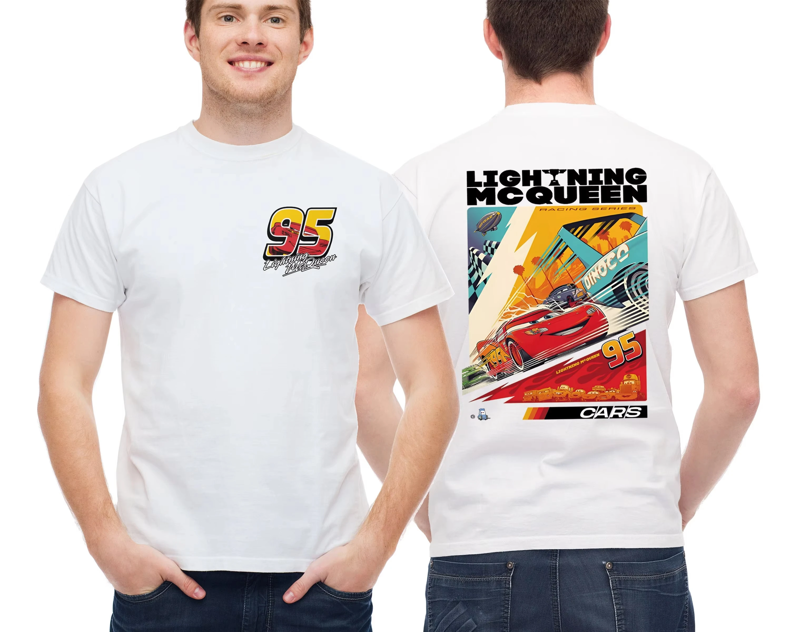 Men Cotton Tshirt Racing Motorcycle Enthusiast Lightning Mcqueen 95 Print Kid T-Shirt Women Sports Shirt Men Clothing Tshirt