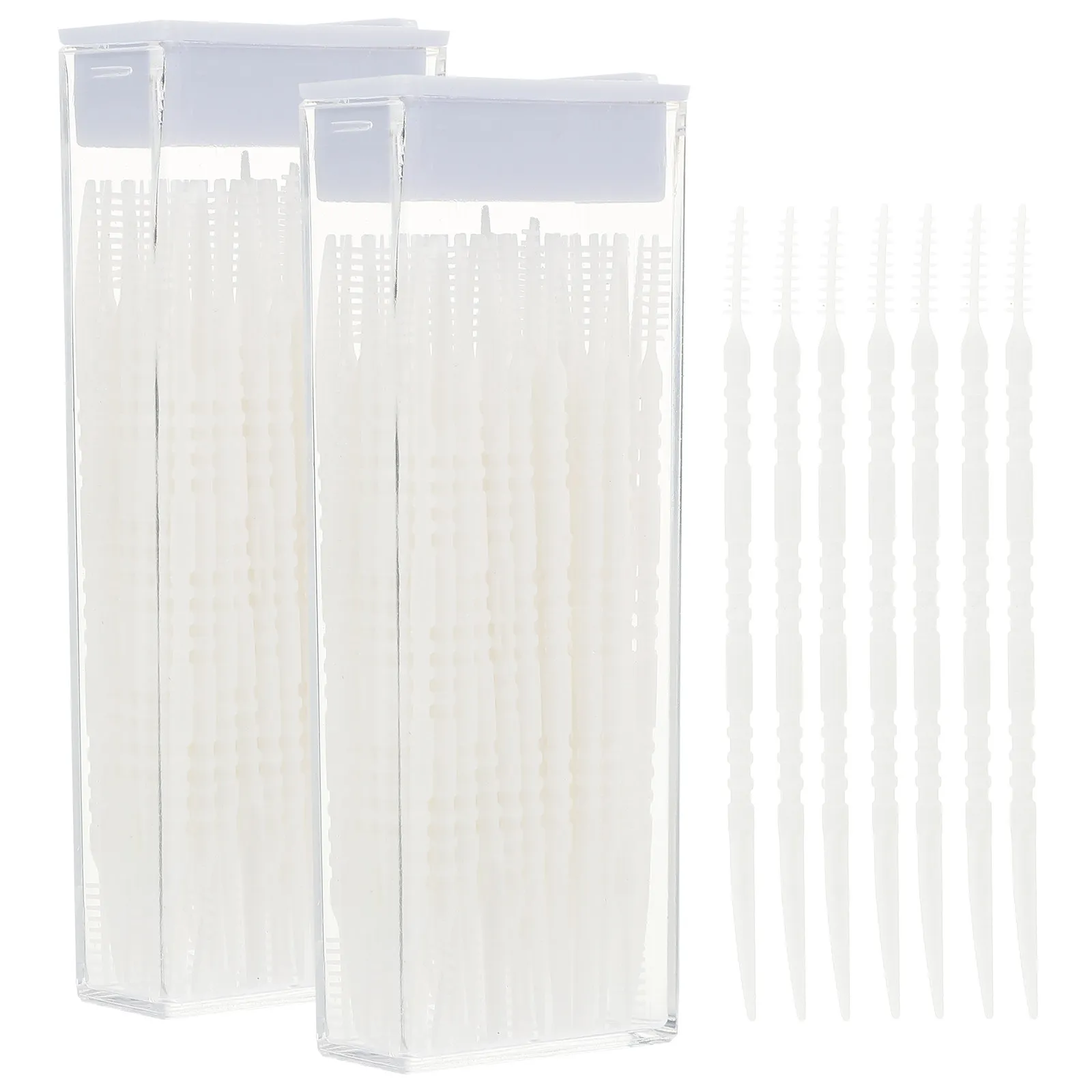 2박스 인터덴탈 브러쉬 치과용 클리너 휴대용 컴팩트 치아 클리너 여행용 야외용 일상용 인체공학적 손잡이 식품용